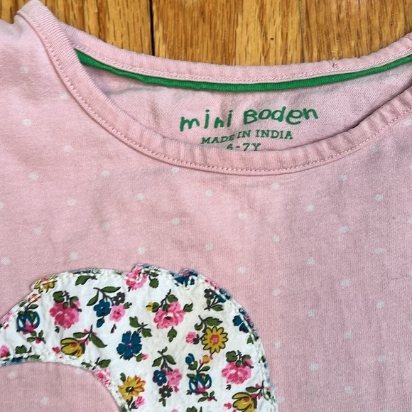 Mini Boden size 6-7 Squirrel Lightweight Pink Polka Dot Long Sleeve Cotton Top - Picture 2 of 5